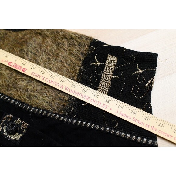 Vintage Neil & David faux fur multi texture fabric Vest brown Artsy XL USA - Picture 4 of 7